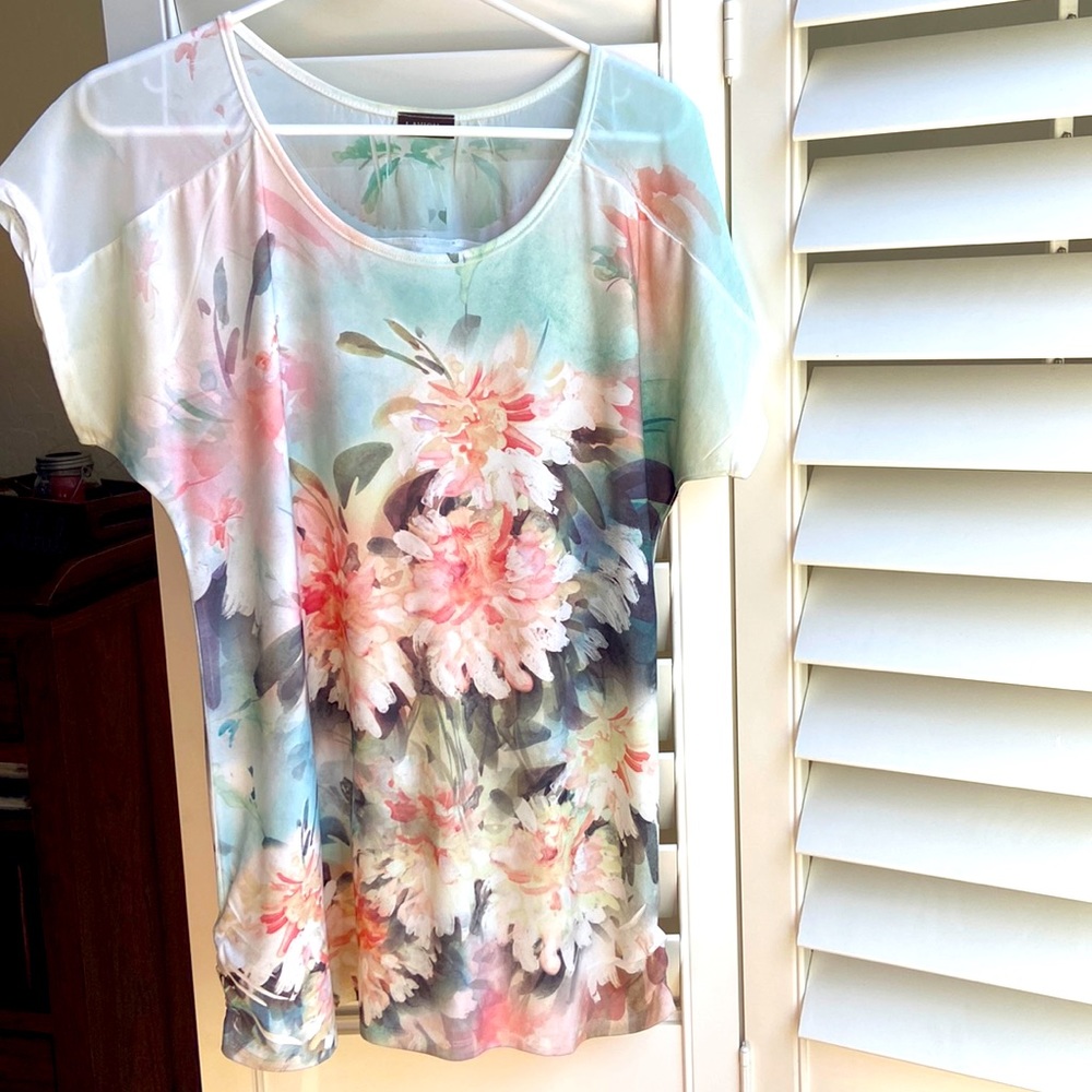 Floral watercolor top